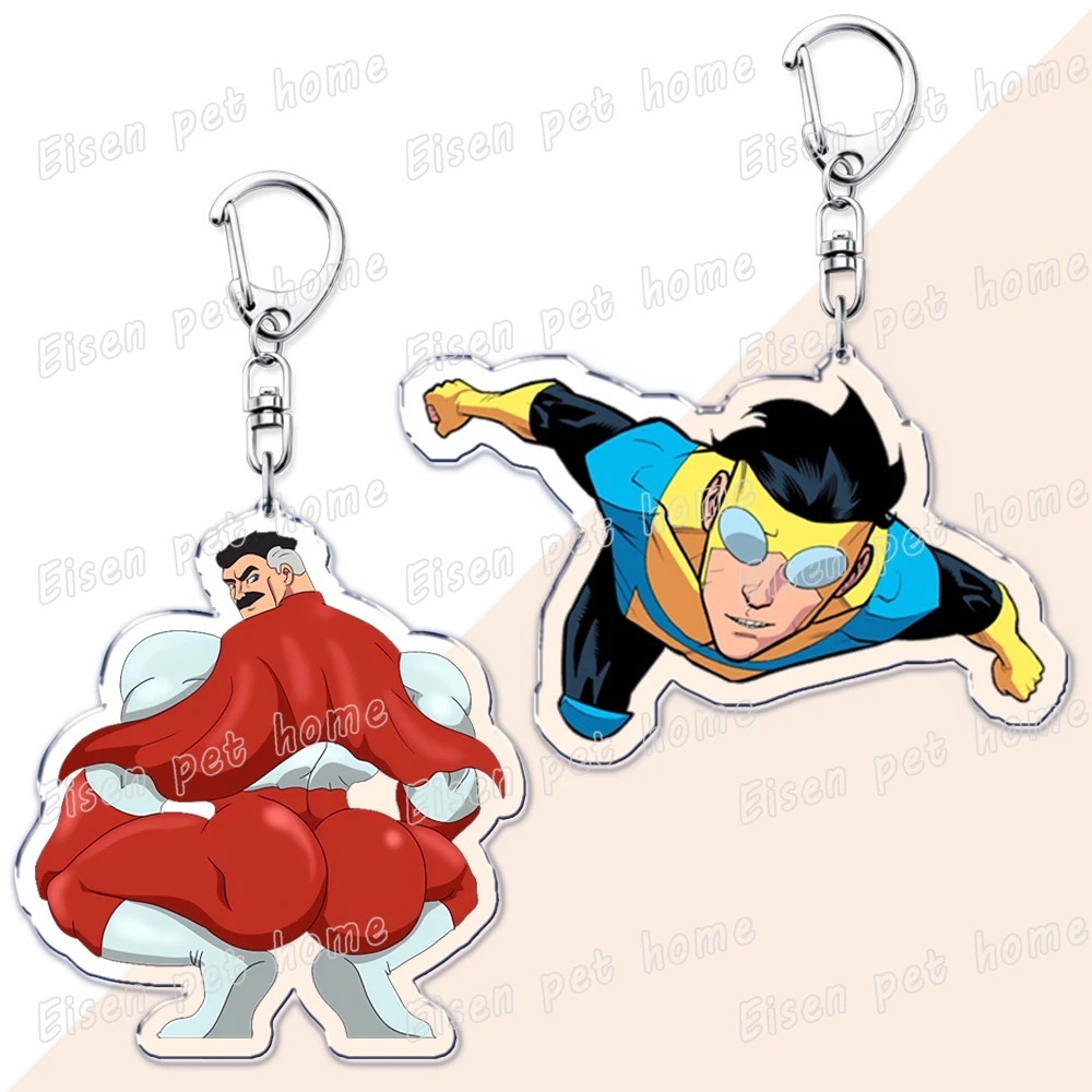 Invincible Omni Man meme พวงกุญแจการ์ตูนซูเปอร์ฮีโร่รุ่น Acrylic micla สําหรับตกแต่งกระเป๋าเป็นของขว