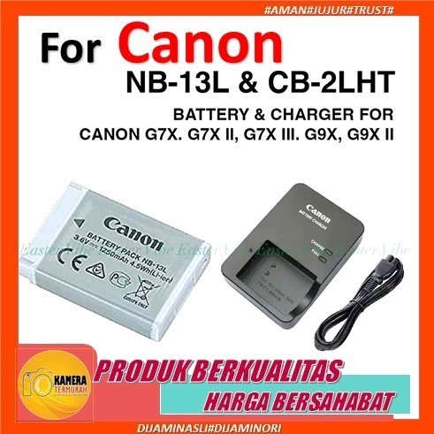 Charger Kamera Canon GX7 G7X II G5X SX720 SX730 G1X MARK III G5X Powershot CB-2LHT NB-13L