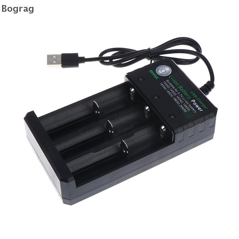 [Bogr] 3 ช่อง 18650 Li-Ion Battery Charger USB Charger Adapter ชาร์จ Li-Ion Battery Charger สําหรับ 