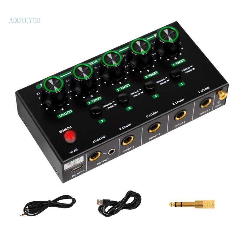 4 Channel Auditory Mixer 4 Input Sound Controller For Live Streaming Recording