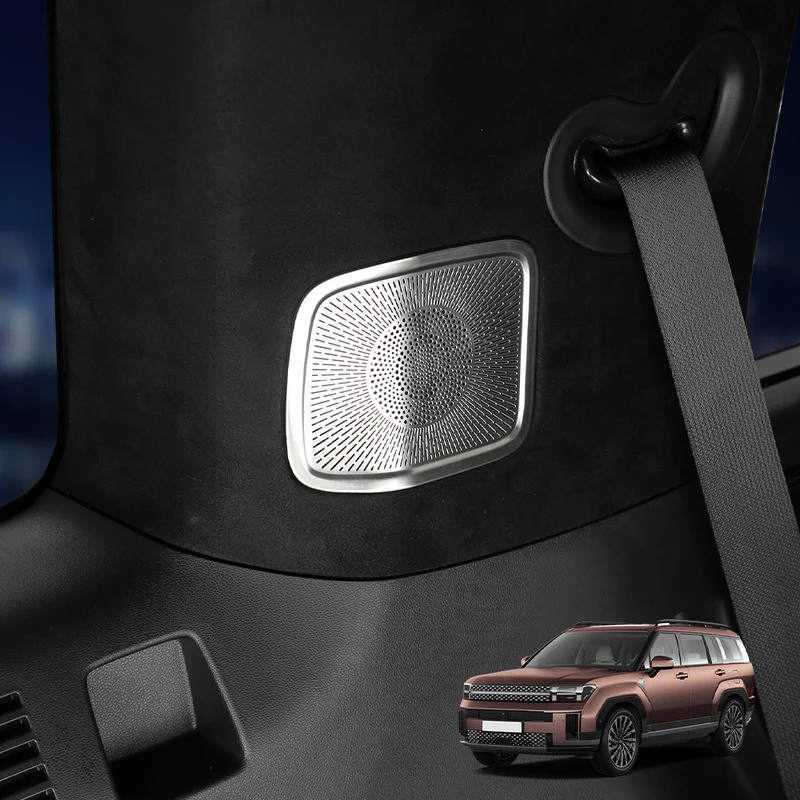สําหรับ Hyundai Santa Fe MX5 2024 2025 สแตนเลสรถด้านหลัง Tailgate Audio ลําโพง Trim