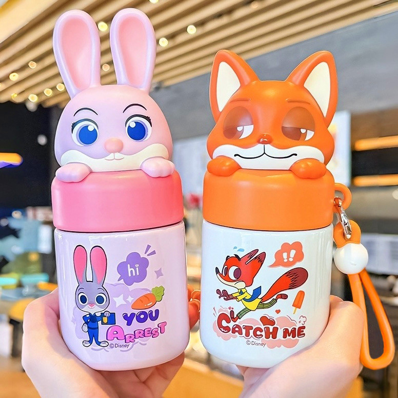 [ขายร้อนข้ามพรมแดน] Crazy Animal City กระติกน้ําร้อนสําหรับเด็ก 316 ซับสแตนเลส | Nick Judy น้ําพกพาป้องกันการรั่วการ์ตูนน่ารัก
