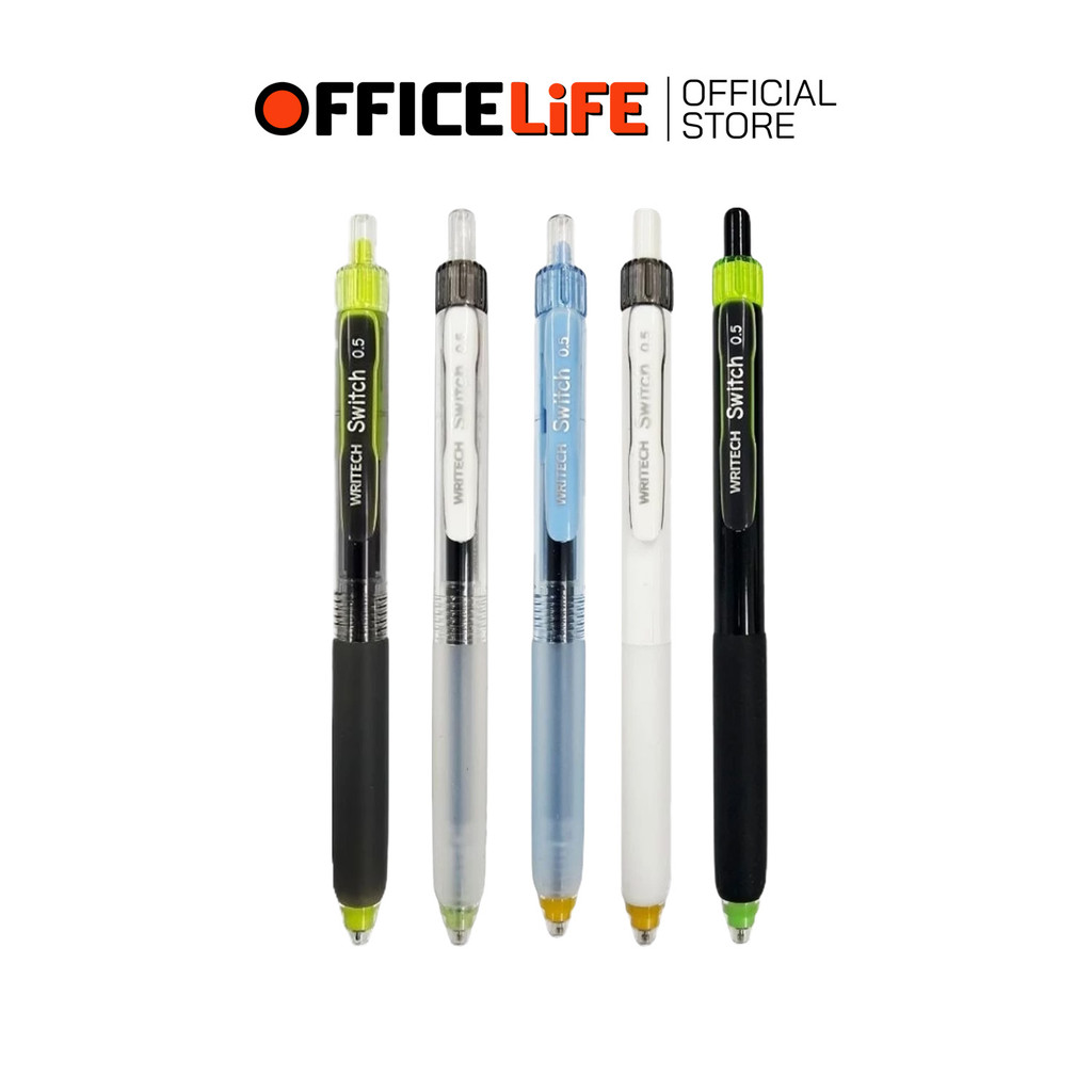 WRITECH (ไรท์) ปากกาเจล ปากกา ด้ามทึบ / ด้ามใส รุ่น W-0195 ขนาด 0.5 mm. ( 1 ด้าม )