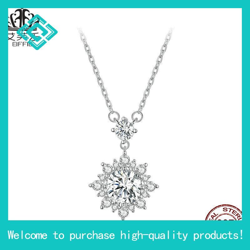 Bamoer สร้อยคอเงิน 100% พร้อมใบรับรอง แฟชั่นเรียบง่าย 1ct VVS1 MSN017