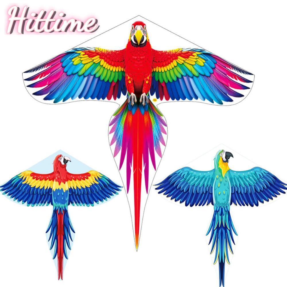 HITTIME ขนาดใหญ่ 143 ซม.Parrot Delta Kite Easy Fly สําหรับเด็กผู้ใหญ่ชายหาดกลางแจ้งของเล่น Bird Kite