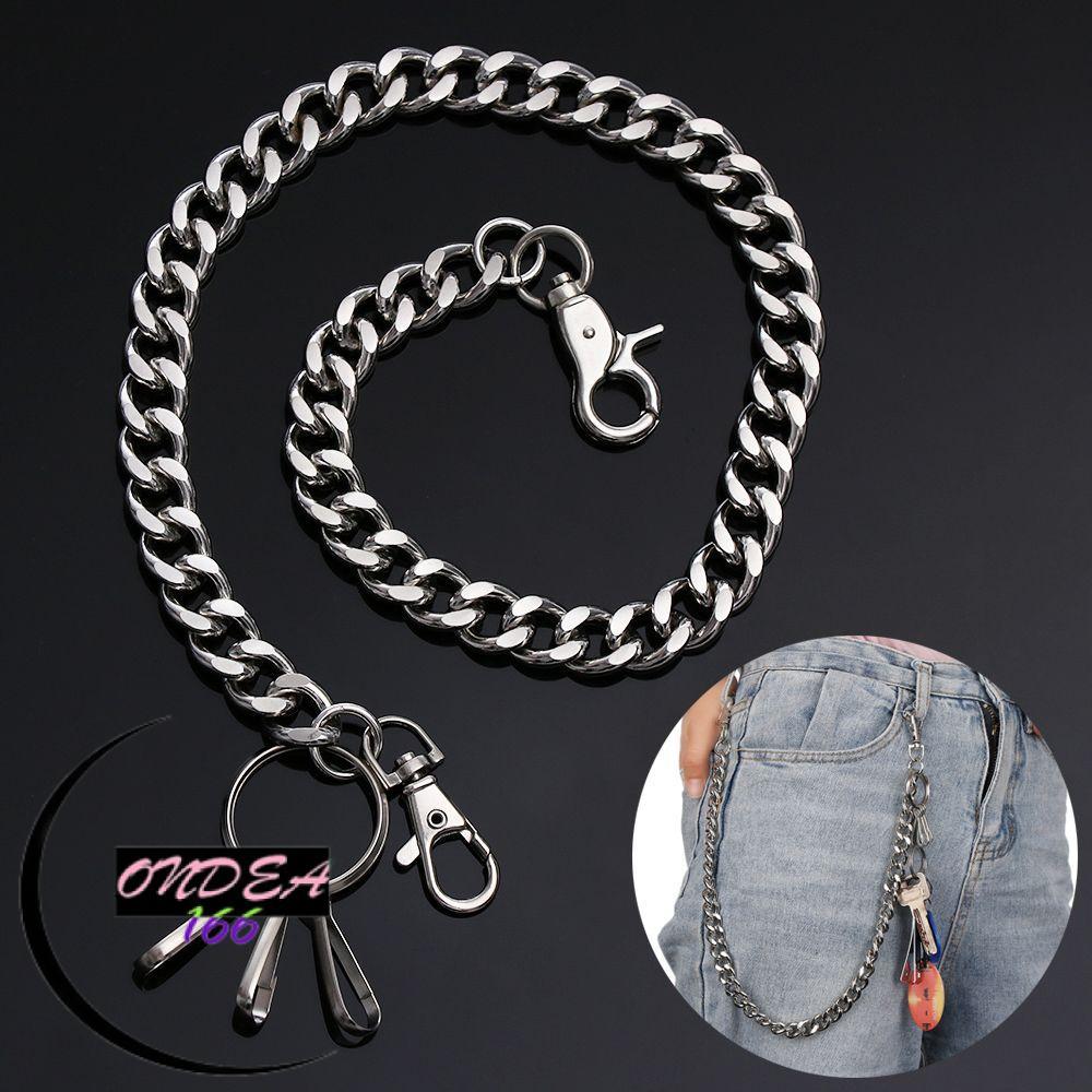 ONDEAL66 Pant Jean พวงกุญแจแฟชั่น Hip Hop เครื่องประดับ Key Chains คลิปหนา