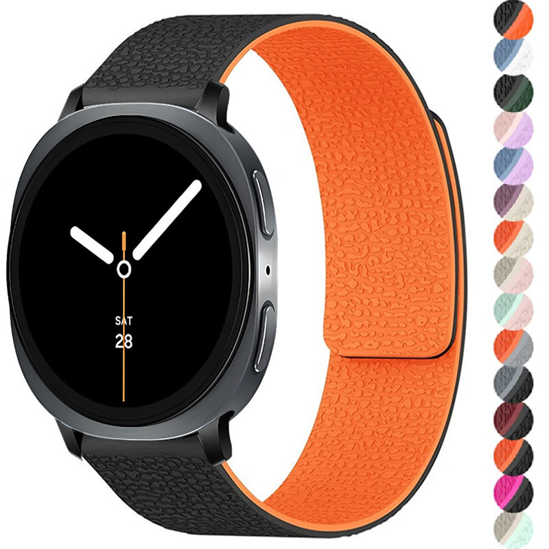 สร้อยข้อมือแม่เหล็กสายรัดห่วงซิลิโคนสําหรับ Samsung Galaxy Watch 8/8Classic 40 มม.44 มม.46 มม.สายรัดข้อมือสําหรับ Galaxy Watch 7 Ultra/Ultra 2025 47 มม.