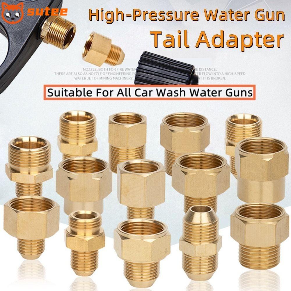 SOTEE 1 ชิ้นท่อเชื่อมต่อ, ท่อติดตั้ง 3/8 "1/4 "M14 M18 M22 ด้ายชายหญิงอะแดปเตอร์, ท่อ Barb ทองเหลือง F/M Transitional ข้อต่อสําหรับแรงดันสูงเครื่องซักผ้าไฟฉาย