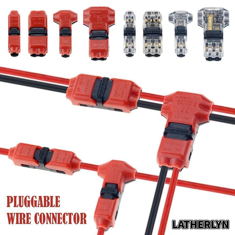 LATHERLYN 1 ชิ้นสายไฟ Crimp, ขั้วต่อรถการเชื่อมต่อสายเคเบิล Strip Pluggable Wire Connector, Quick Sp