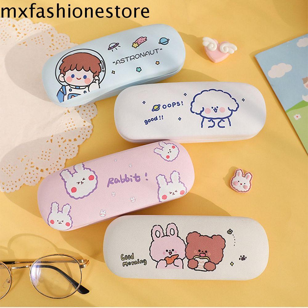 Mxfashione กล่องแว่นตาอ่านหนังสือ หนัง PU แบบแข็ง ทรงสี่เหลี่ยม ลายการ์ตูนน่ารัก แบบพกพา สําหรับนักเรียน วัยรุ่น