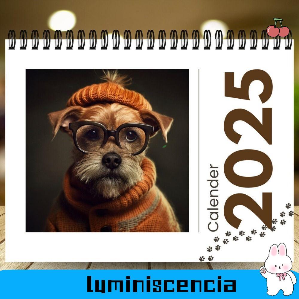 ปฏิทิน ลูมินอกเซีย 2025 ปฏิทิน ปฏิทินสุนัขสร้างสรรค์ 2025 กระดาษแขวนได้ ปฏิทิน 12 เดือน