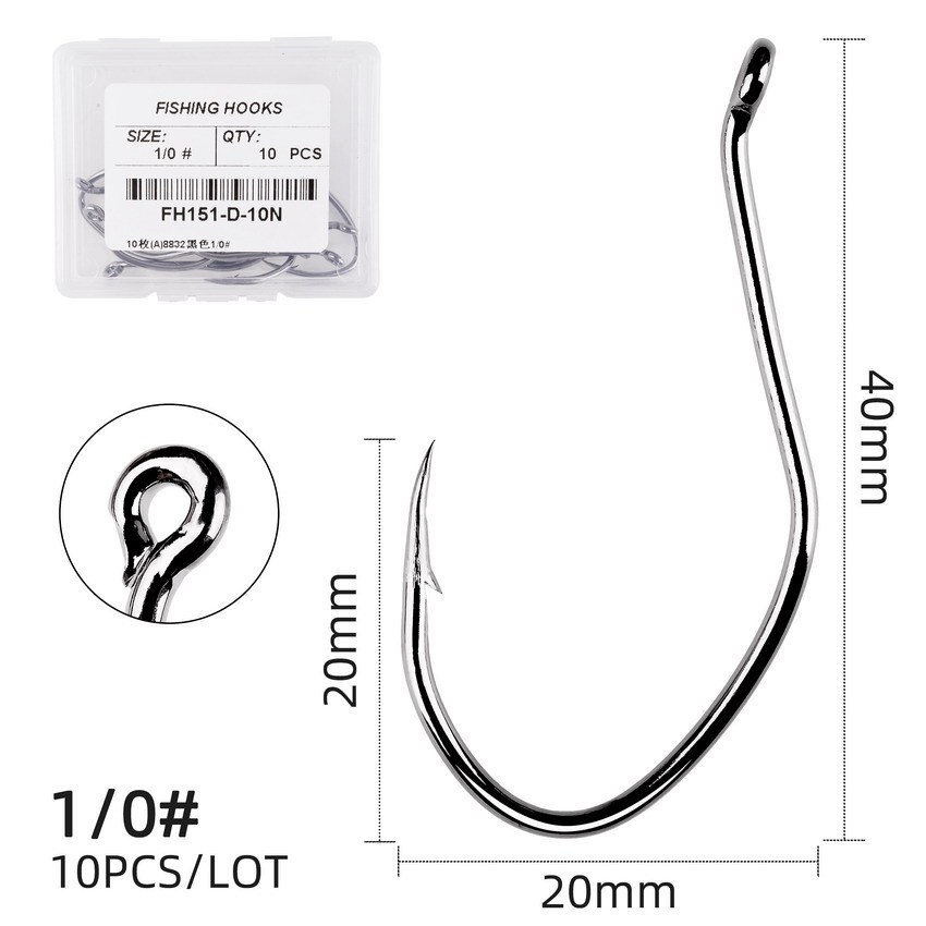 F079 ตะขอตกปลา  ตะขอสำหรับเหยื่อปลอม 10 ตะขอ/กล่อง พร้อมส่ง