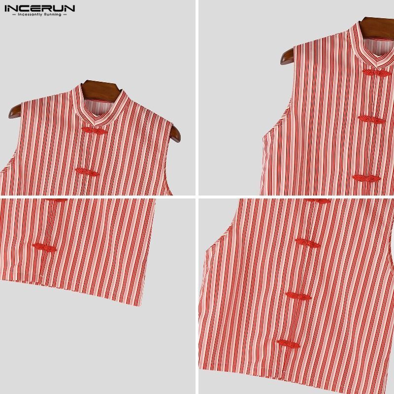 เสื้อกั๊กแขนกุดดีไซน์ลายทาง แฟชั่นสำหรับผู้ชาย ราคา ถูกที่สุด ดีลบีเคเค แกลเลอรีภาพที่ 8