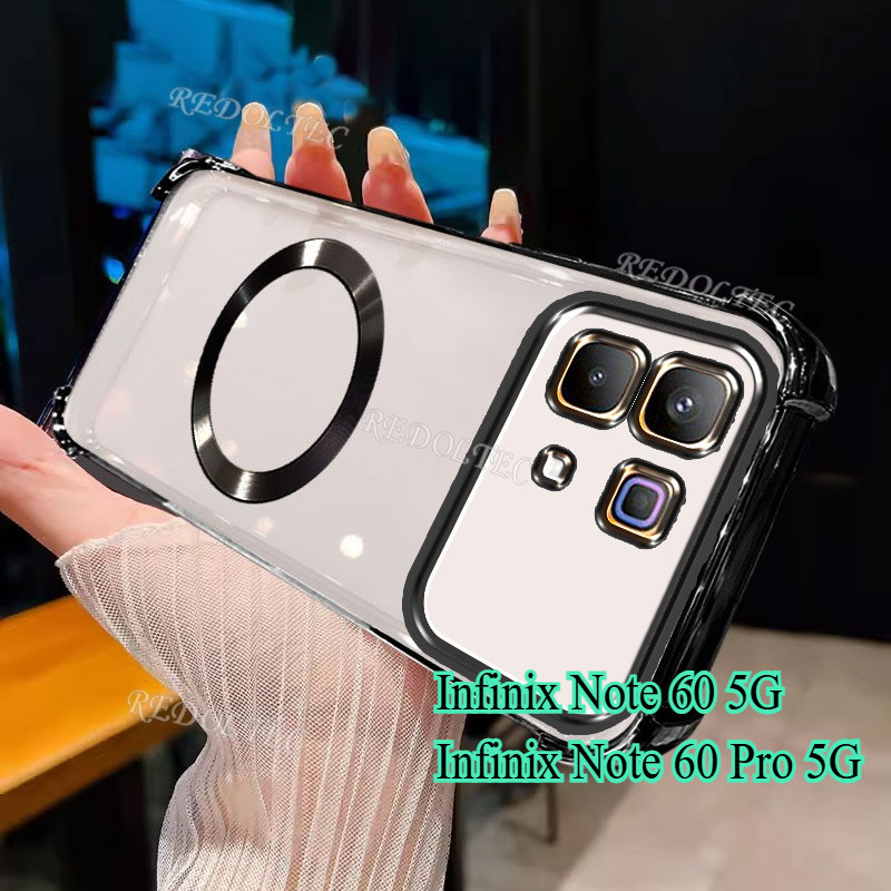 Infinix Note 60 60Pro 5G เคสใหม่แม่เหล็กกันกระแทกโปร่งใสพร้อมแหวนแม่เหล็ก 2025 ออกแบบใหม่ปลอกใส Infinix Note 60 Pro Note60 5G Ultra Thin Soft Phone Cover
