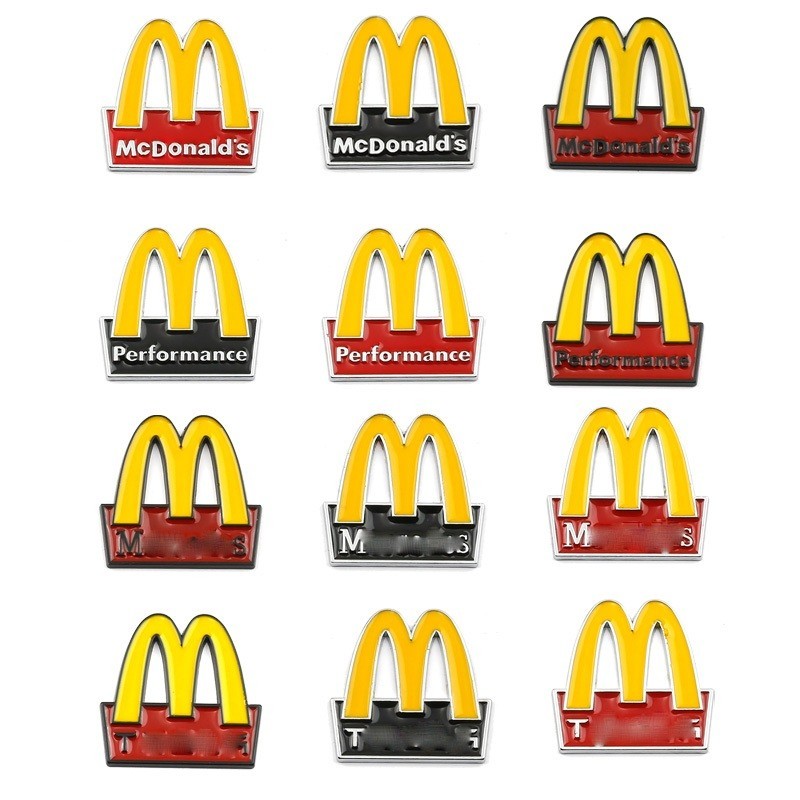 3D โลหะ Mercedes Benz รถ AMG M โลโก้ BMW McDonalds M โลโก้ TESLA Model3/Y/S/X ส่วนบุคคลการปรับเปลี่ย