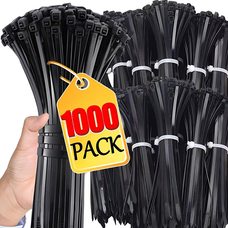 300/500/1000 ชิ้นไนลอน Universal Cable Tie - Heavy Duty Self-locking Zip Tie - สายเคเบิลยึดแหวนฮาร์ดแวร์ Organizer สายรัดสายไฟ