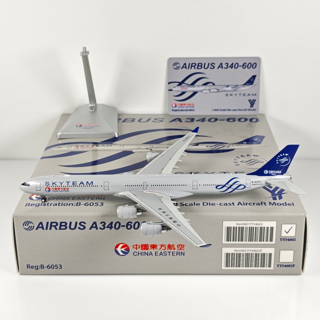 YY Wings 1: 400 China Eastern Airlines A340-600 B-6053 Days Union Alloy Model