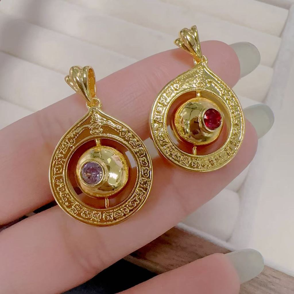 T Thailand Buddha Amulet LP Banya Nine Purple Away Fire Thai Scripture จี้จี้ Luck Bead Niche Design