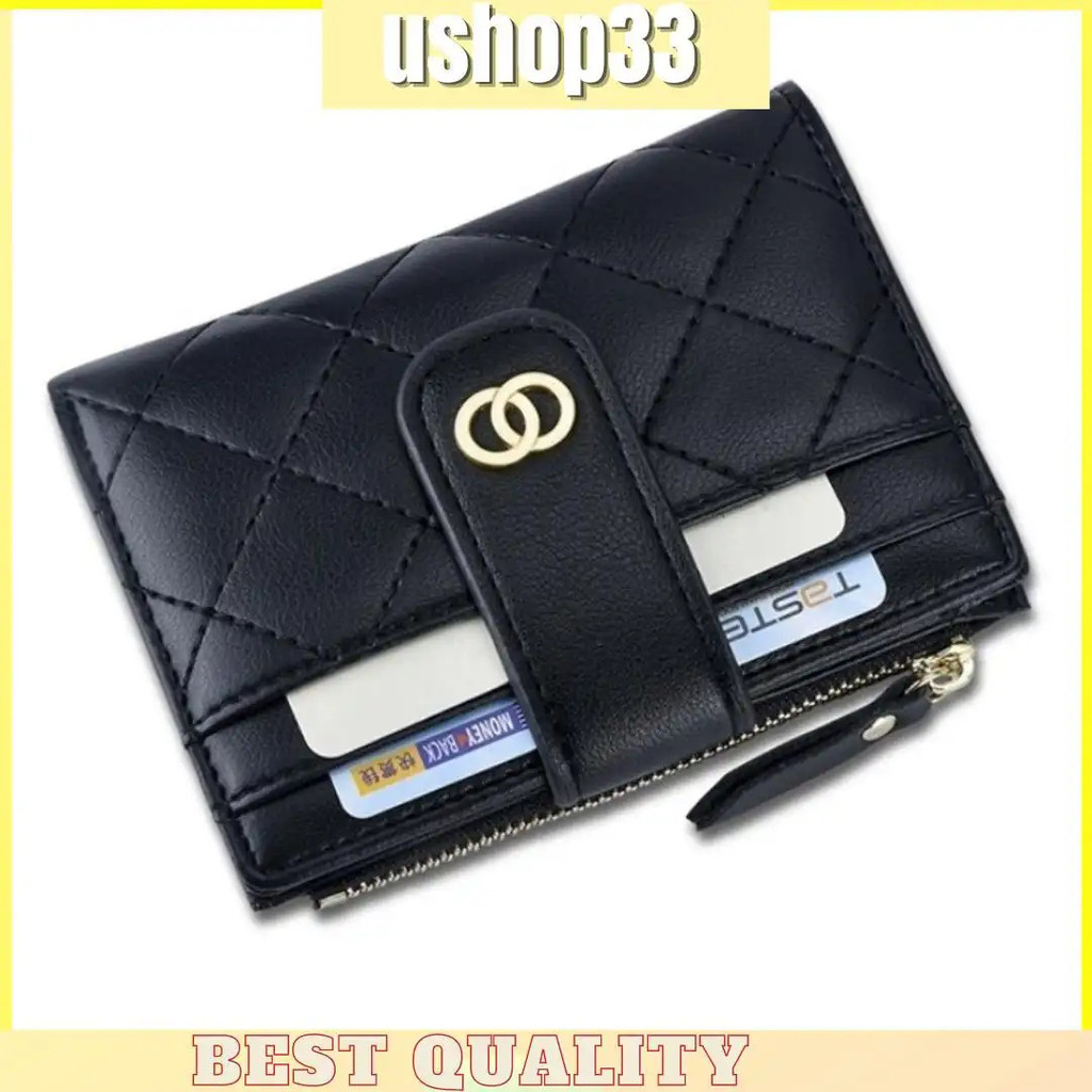USHOP33 ใหม่หรูหราผู้หญิงกระเป๋าสตางค์ใบสั้น Lady Purse with Card Holder
