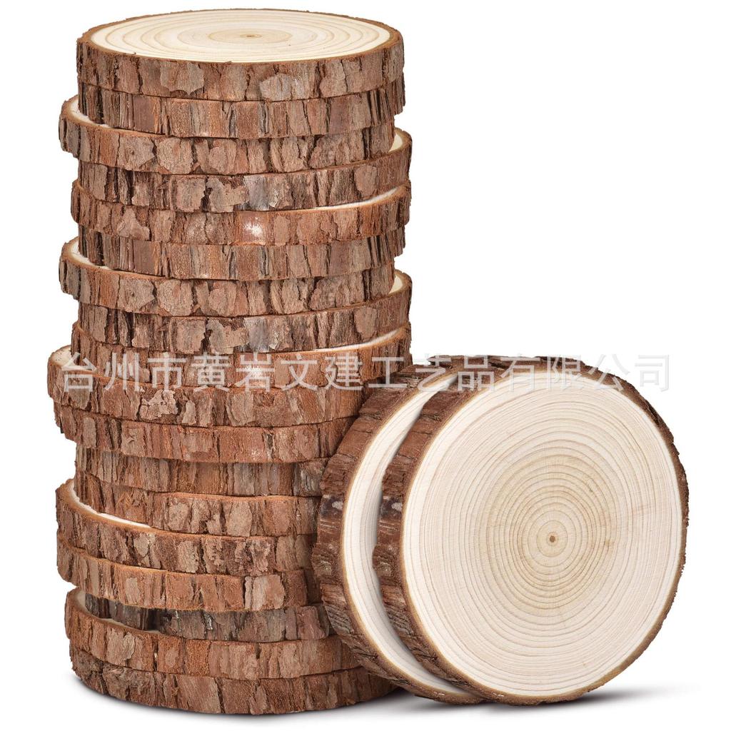 ผลิตภัณฑ์ที่โดดเด่น Pine Round Wood Chips Baumkuchen diy Wood Block ตกแต่งผนังพื้นหลังขนาดเล็กชิปไม้