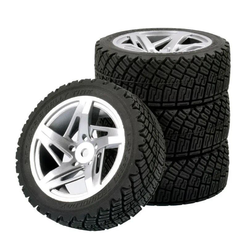 4PCS 70 มม.1/10 RC Racing รถยาง Rally บนแผนที่ Tyre ล้อพลาสติก 12 มม.Hex สําหรับ Tamiya TT01 TT02 XV