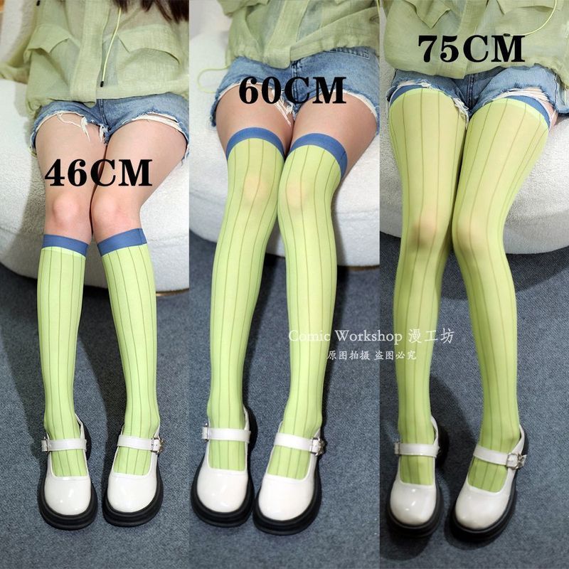 นางฟ้านางฟ้านางฟ้านางฟ้านางฟ้า3.23Demon Slayer-สไตล์Kroji Mitsuri JKบางลายสีบล็อกคอสเพลย์ถุงเท้ายาวส