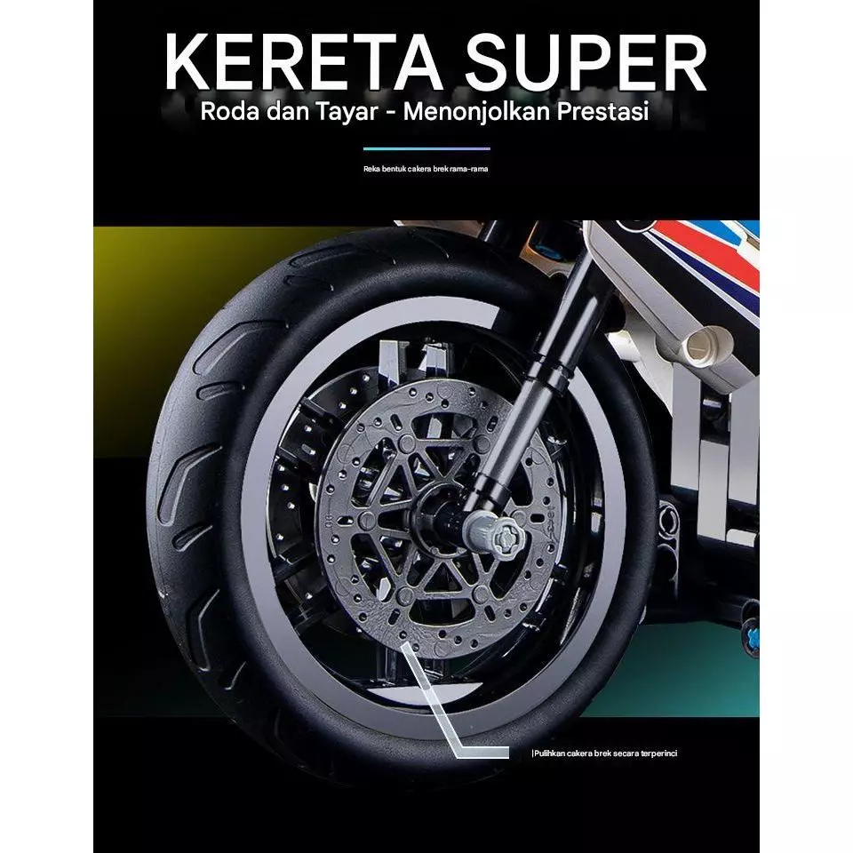 ชุดต่อเลโก้บล็อกมอเตอร์ไซค์ BMW M1000RR สเกล 1:5 thumbnail 8