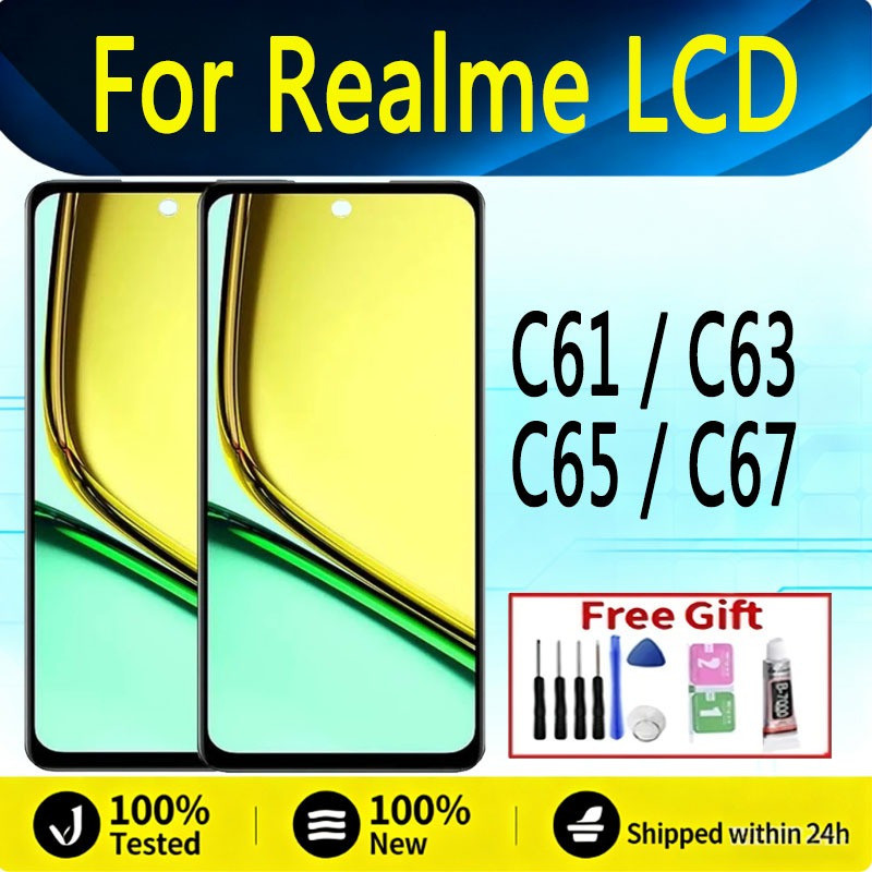 เปลี่ยนหน้าจอสัมผัส LCD สําหรับ Realme C61 C63 C65 4G 5G C67