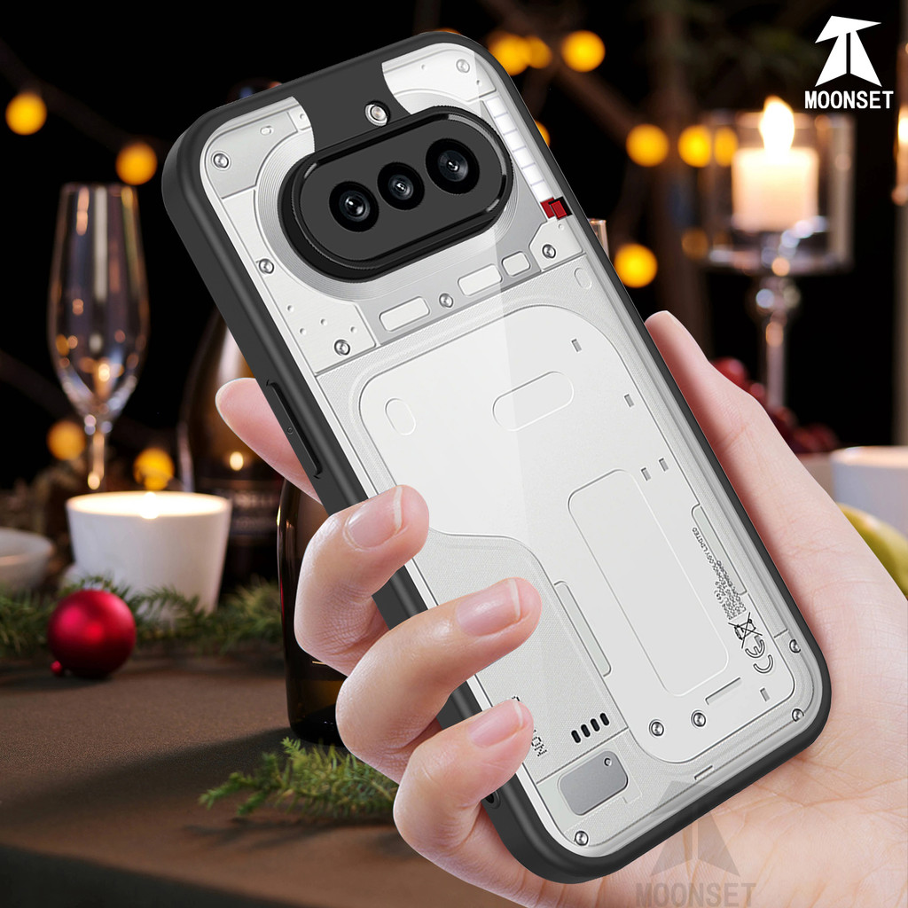 สําหรับ Nothing Phone 4A Case Transparent Aryclic Hard Back Soft Silicone Frame Anti-drop Slim Thin Cover