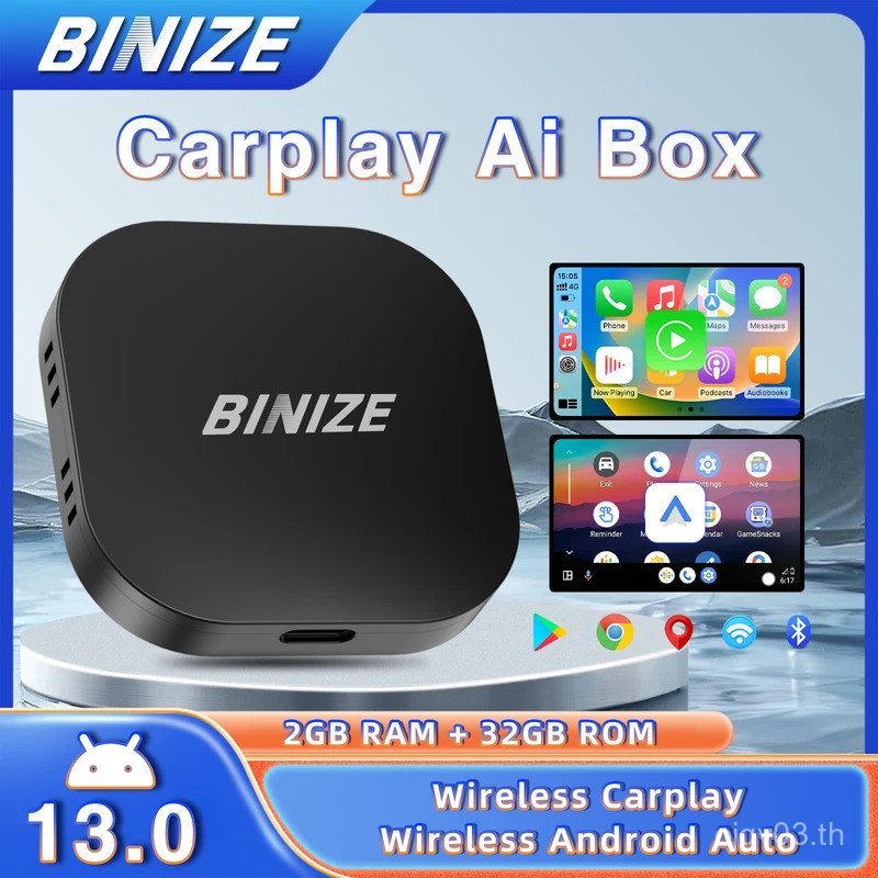 Binize CarPlay Ai กล่องไร้สาย Carplay และ Android อัตโนมัติ 2G + 32G ระบบ Android สําหรับ Toyota Vol