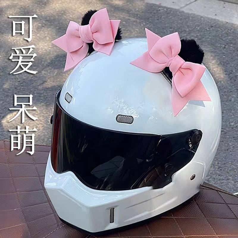 [New] Helmet Decorative Bowknot Stereo Cat Ear Battery Car Decoration Female Riding Motorcycle Acces