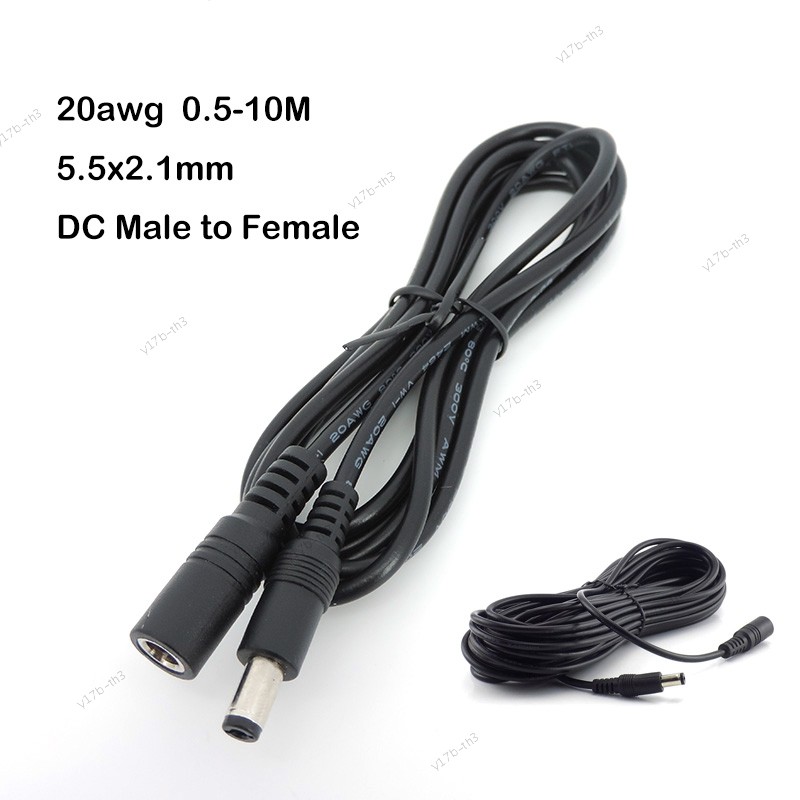 20awg 1 M/2/3/5 M DC ชายหญิงสายไฟปลั๊กขั้วต่อสายไฟอะแดปเตอร์ 5.5x2.1 มม.สําหรับ strip กล้องวงจรปิดกล้อง 17TH3