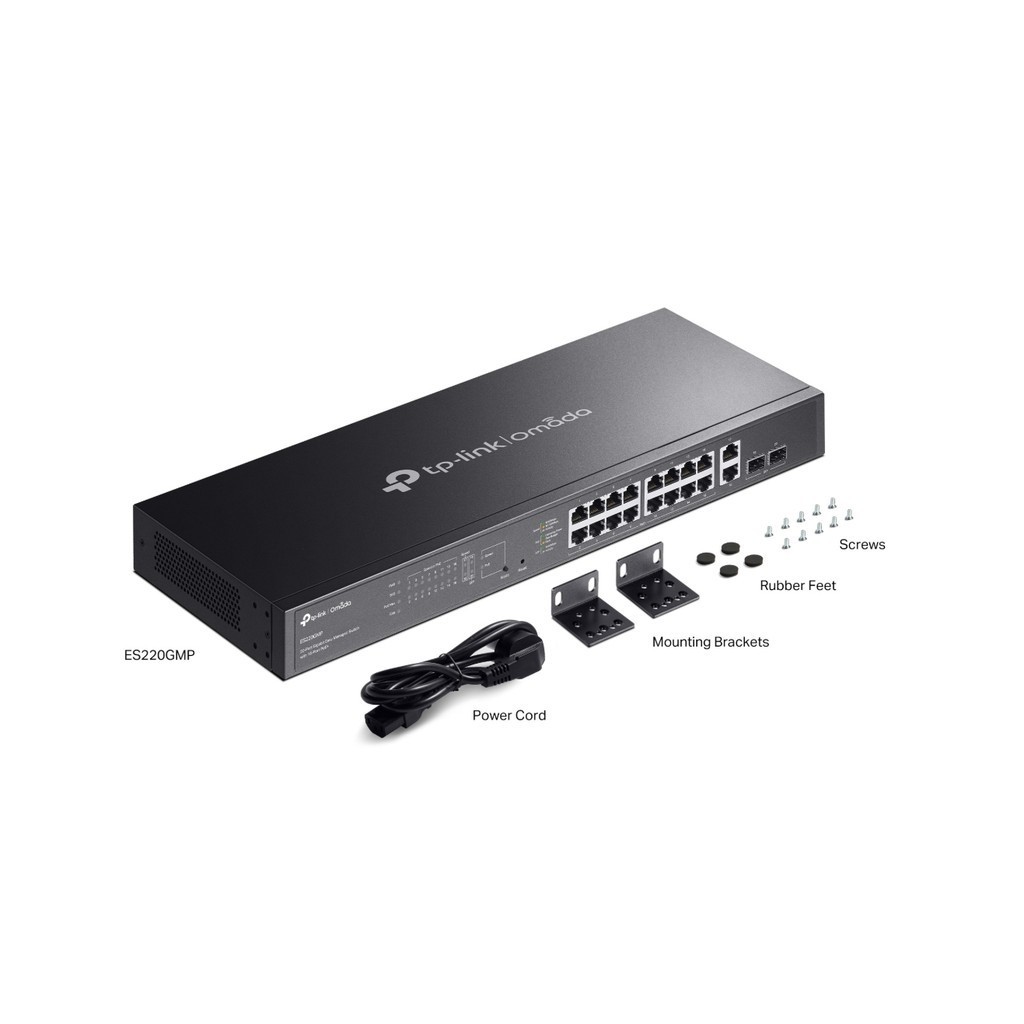 TP-LINK ES220GMP Omada 20-Port PoE+ Gigabit Easy Managed Switch รับประกันศูนย์ไทย