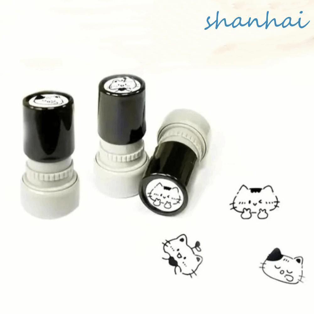 SHANHAI แสตมป์ลูกแมว,ไดอารี่ Collage Cat Designs แสตมป์แมวดํา,ทนทานรูปสัตว์ 11 รูปแบบพลาสติกการ์ตูนแสตมป์ Scrapbooking