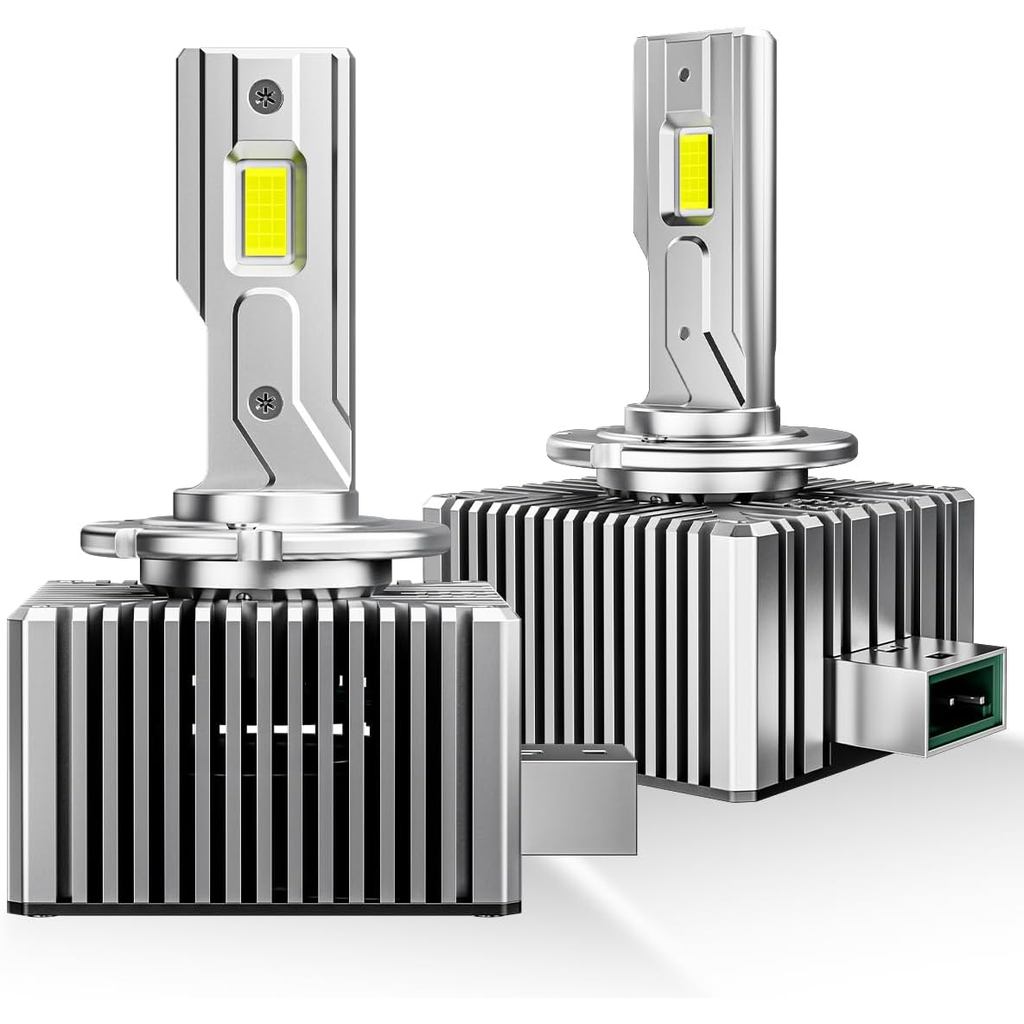 หลอดไฟ LED D3S,30000LM Super Bright High and Low Beam, 6500K Cool White พร้อมพัดลมระบายความร้อน, Plu