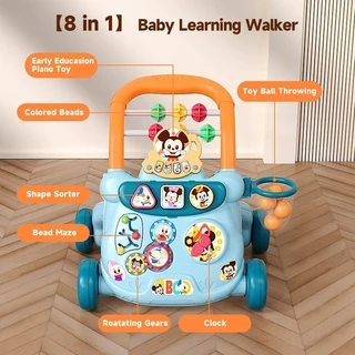 Disney รถหัดเดินเด็ก ใช้หัดเดิน รถไถหัดเดิน รถหัดเดินเด็กมีของเล่น มีเสียงดนตรี ปรับความเร็วได้