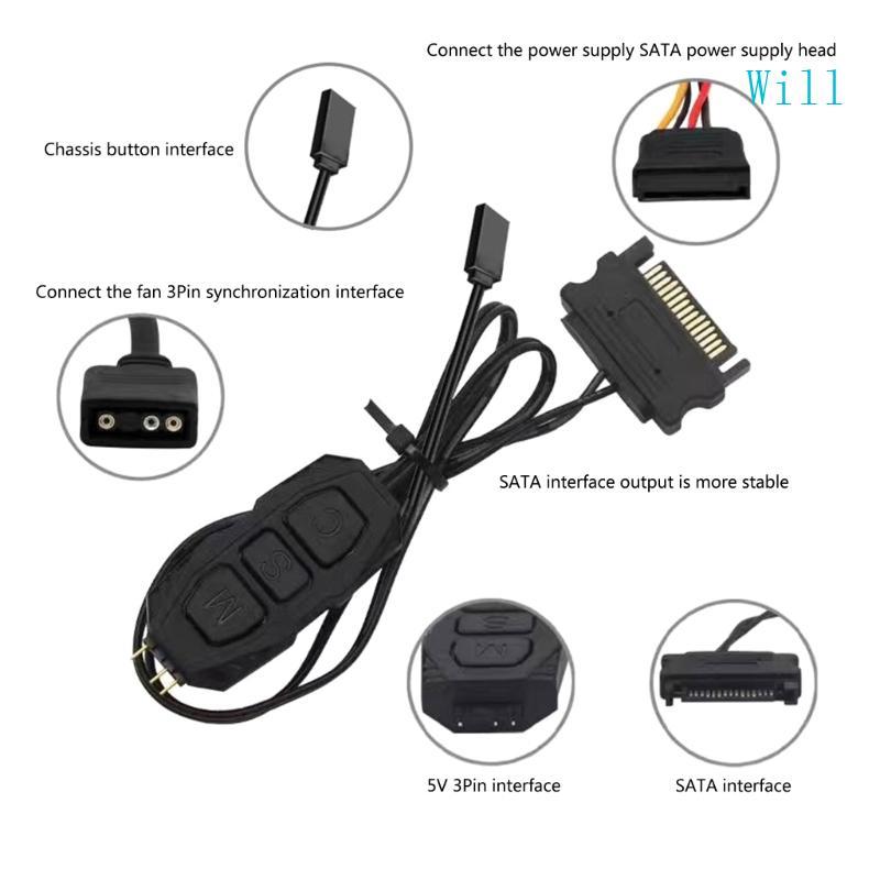 จะ ARGB Controller 5V 3Pin ARGB Controller แหล่งจ่ายไฟแถบแสงระยะไกล
