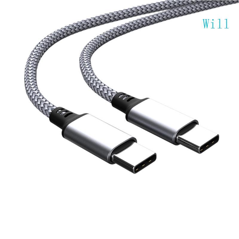 จะ PD60W สาย USB C ถึง Type C PD60W ข้อมูลความเร็วการชาร์จสายถักไนลอน