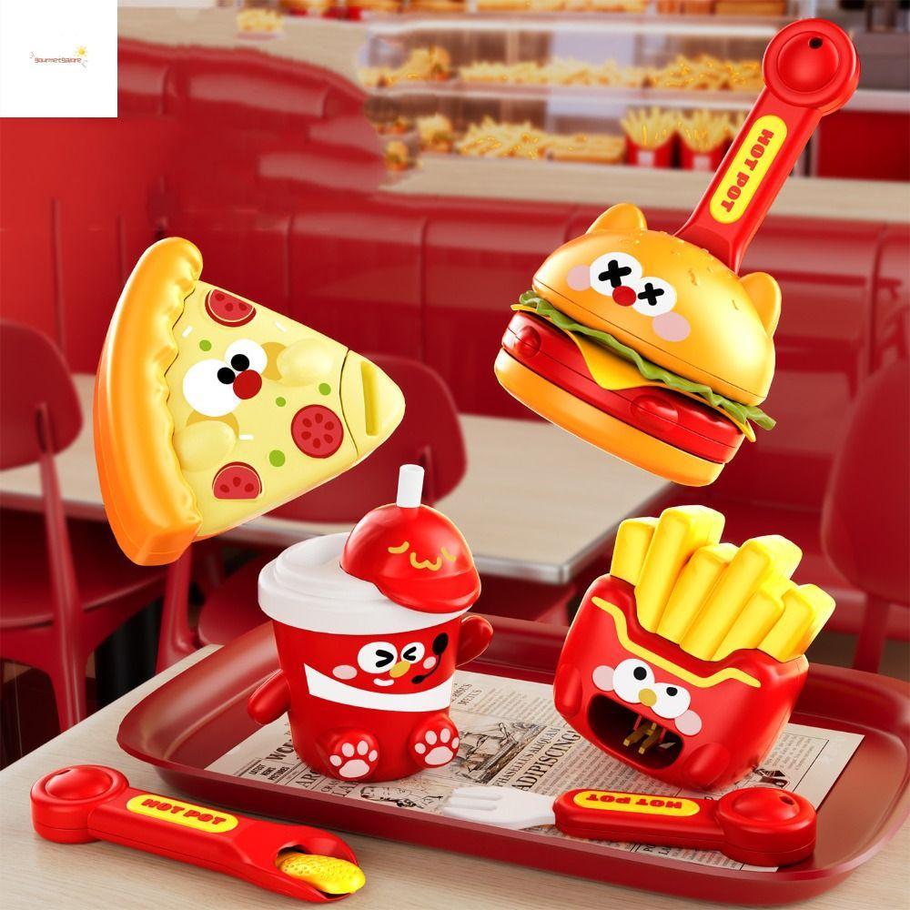 GOURMETGALORE Hamburg Pudding Set Feeding Toy, Food Feeding Role Play French Fries Pudding Toy, Nove