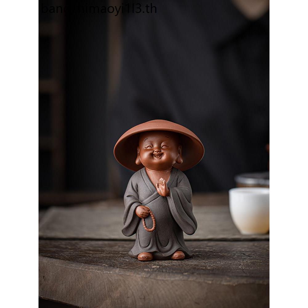 Yuxuan Creative Walker Little Monk All Porcelain Purple Clay Tea Pet