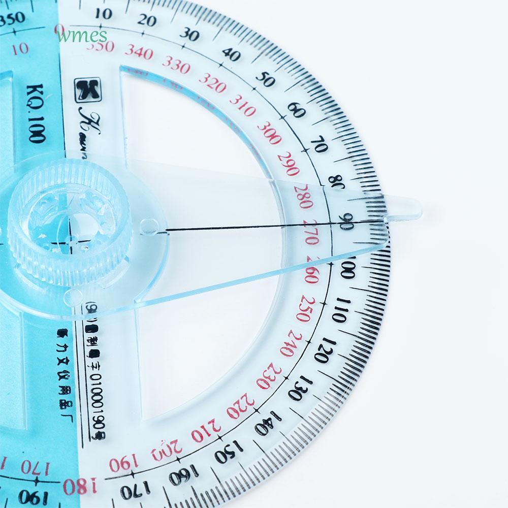 WMES1ZA Pointer โปร่งใสรอบ 360 องศาแบบพกพาทนทานไม้บรรทัด