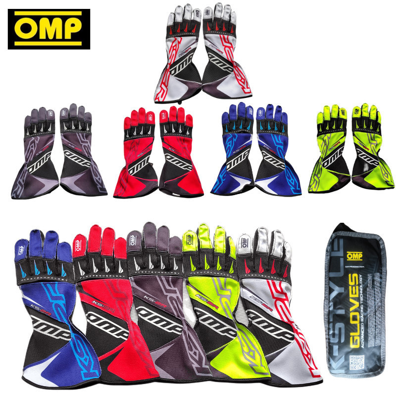Yyaoc® OMP KS-2R Racing Gloves Go-kart driving gloves Outer seam Silicone Non-Slip Wear-Resistant Si