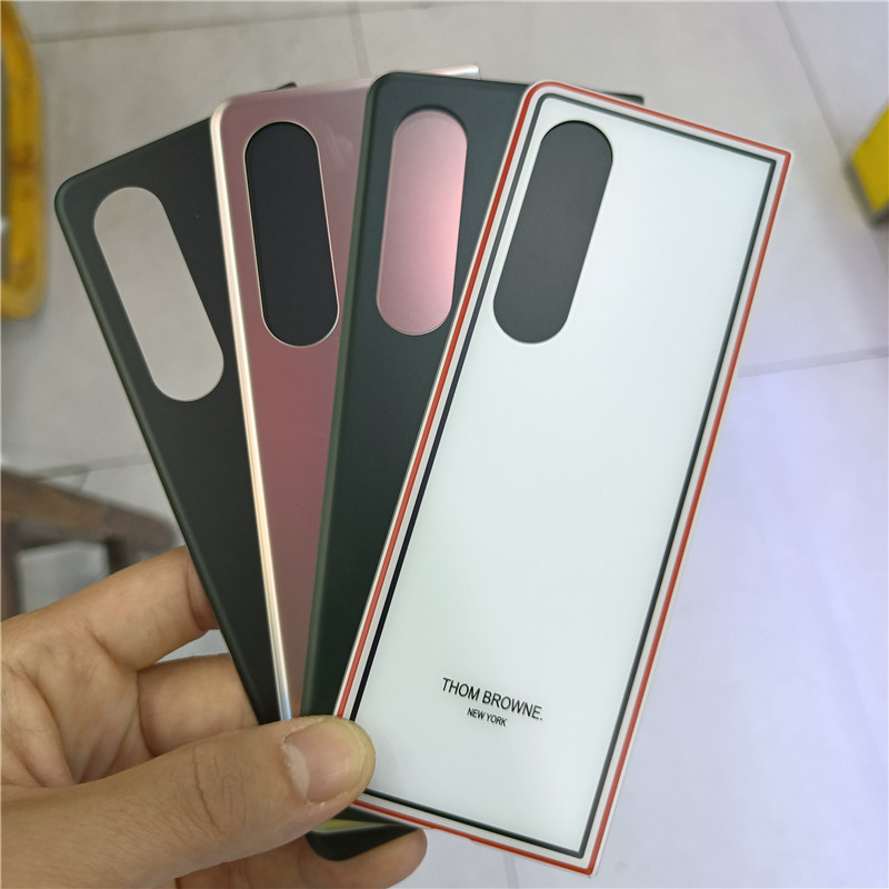 Original Glass ฝาหลังแบตเตอรี่ด้านหลังประตูสําหรับ Samsung Galaxy Z พับ 3 W22 5G SM-F926 พร้อมสติกเก