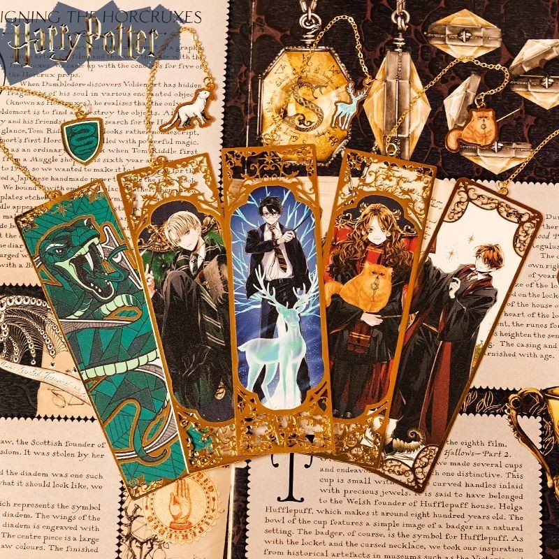 อย่างเป็นทางการของแท้ Harry Potter โลหะบุ๊คมาร์คคอลเลกชันโลหะ Hollow ประณีต Creative Cultural Creative Gemini สินค้าเครื่องเขียน 3.30