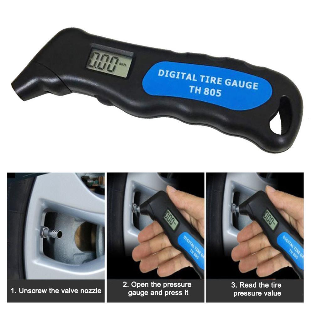 เครื่องวัดความดันลมยางแบบดิจิตอล,จอแสดงผล Lcd ไร้สาย 2.0-99.5 Psi รถยนต์ที่ถูกต้องรถบรรทุกรถจักรยานย