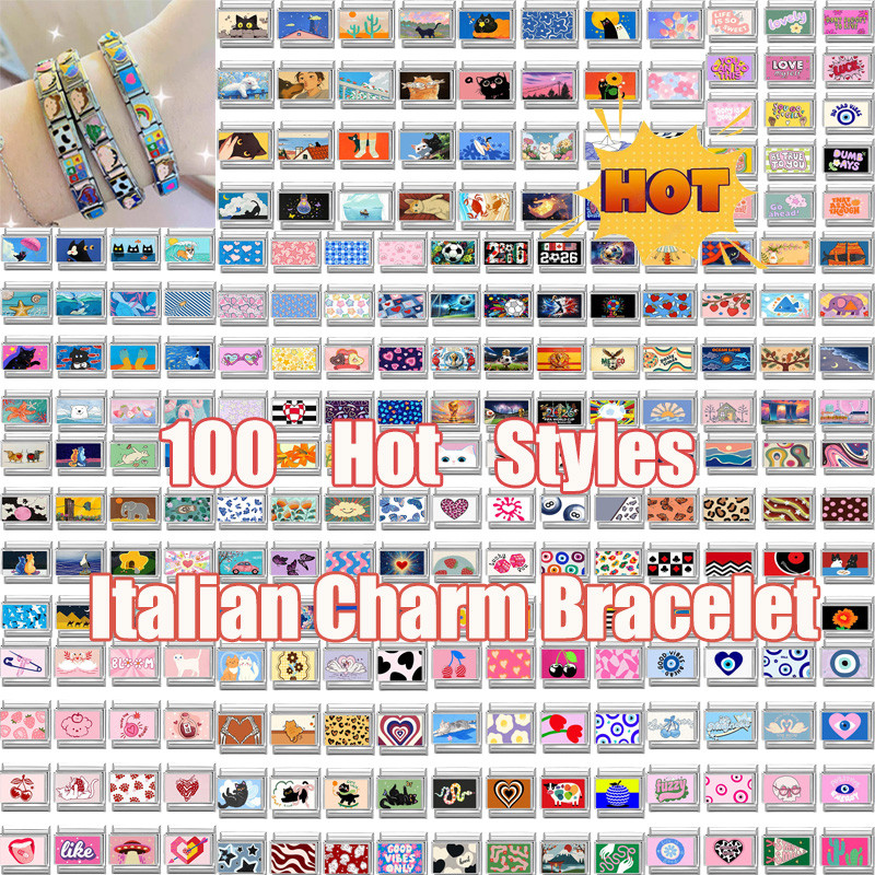 สร้อยข้อมือสไตล์ITA สีเงิน ออกแบบลายจุดและริบบิ้นแบบไพ่ทาโรต์ ขนาด9มิลลิเมตร เหมาะสำหรับทำเครื่องประดับเอง ขายส่ง