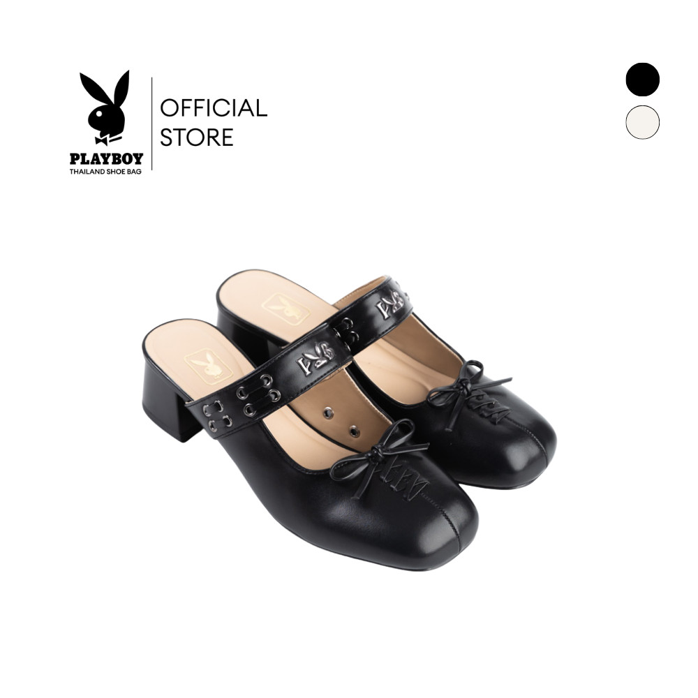 Playboy รุ่นChit-Cha Mary Jane Mules รองเท้าแมรี่เจนเปิดส้น รหัส ST-H261C1246 ดีไซน์แมรี่เจน มี 2 สี