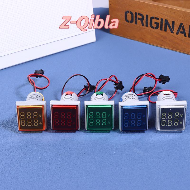 [Z-Qibla-t] แอมป์มิเตอร์โวลต์มิเตอร์จอแสดงผลคู่ขนาดเล็ก AD16-22VAMS 220V สแควร์ LED ดิจิตอลแอมป์มิเตอร์เครื่องวัดแรงดันไฟฟ้า Voltammeter