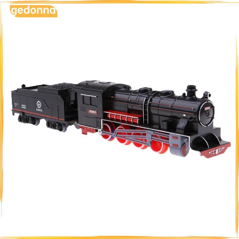 [gedonna] Kids Vehicle Toy Steam Locomotive Train Model Retro Coal Carriage Train Model