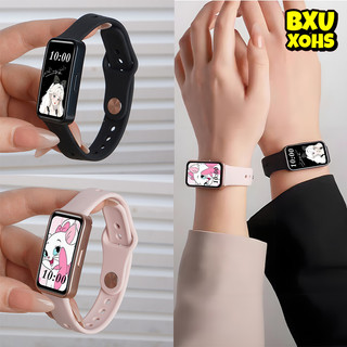 สายยางซิลิโคน for Huawei Band 10/9/8 อุปกรณ์เสริมสร้อยข้อมือเปลี่ยนเข็มขัดกีฬาระบายอากาศนุ่ม  for Huawei Band 10 9 8 NFC